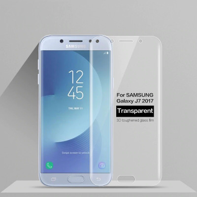 Скрийн протектори Скрийн протектори за Samsung Скрийн протектор от закалено стъкло за FULL SCREEN Cover за Samsung Galaxy J7 2017 J730F с прозрачен кант